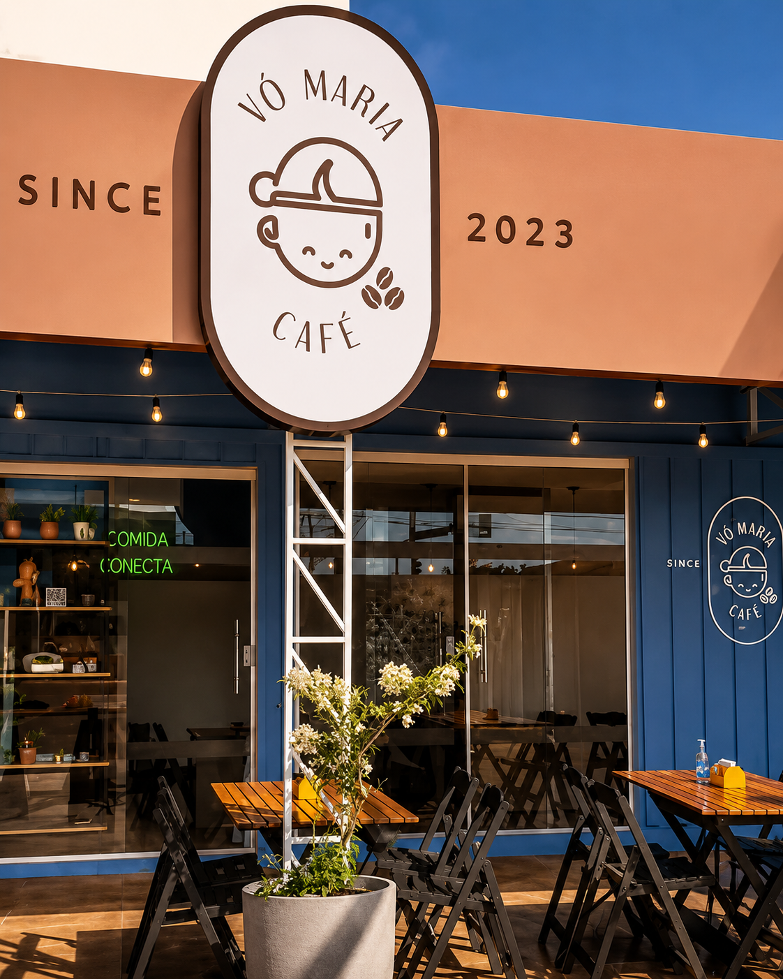 Fachada da cafeteria Vó Maria Café